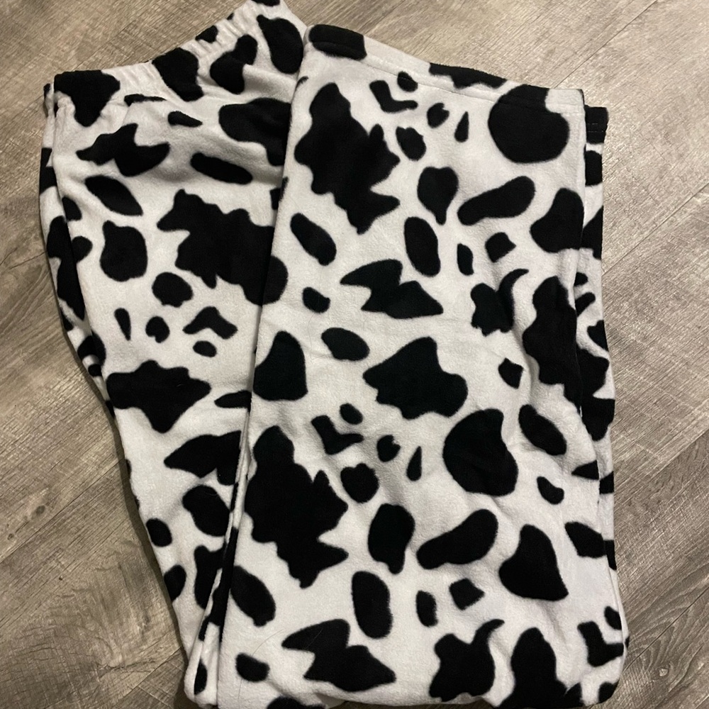 Black and White Cow Print Bottoms
